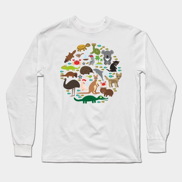 Australian Animals 4 Long Sleeve T-Shirt by EkaterinaP